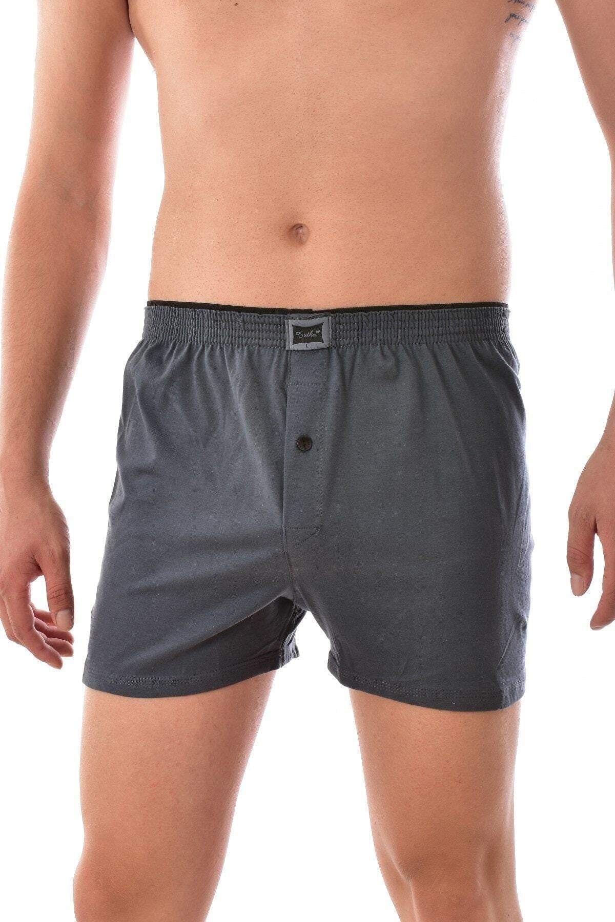Men'S Smoked 6 Pieces Passion Cotton Buttoned Boxer Smoked 0117