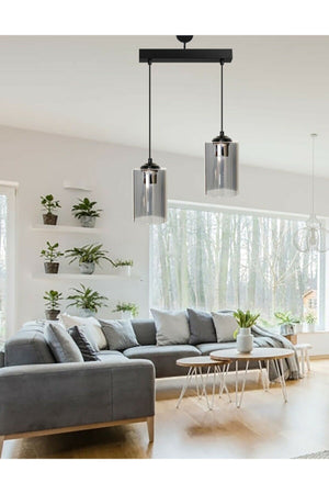 Modern Sports Model Double Smoked Genuine Glass Pendant Lamp Chandelier