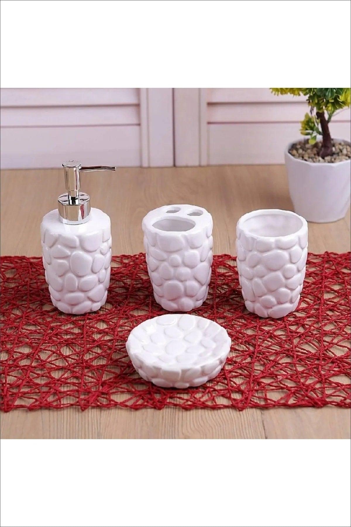 4 Pcs Ceramic Liquid Soap Dispenser Bathroom Set - Swordslife