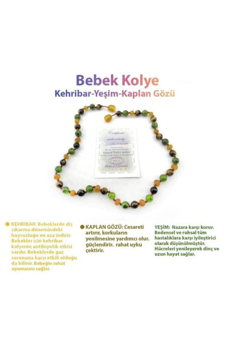 Certified Baby Amber Necklace Amber - Jade - Tiger Eye - Swordslife