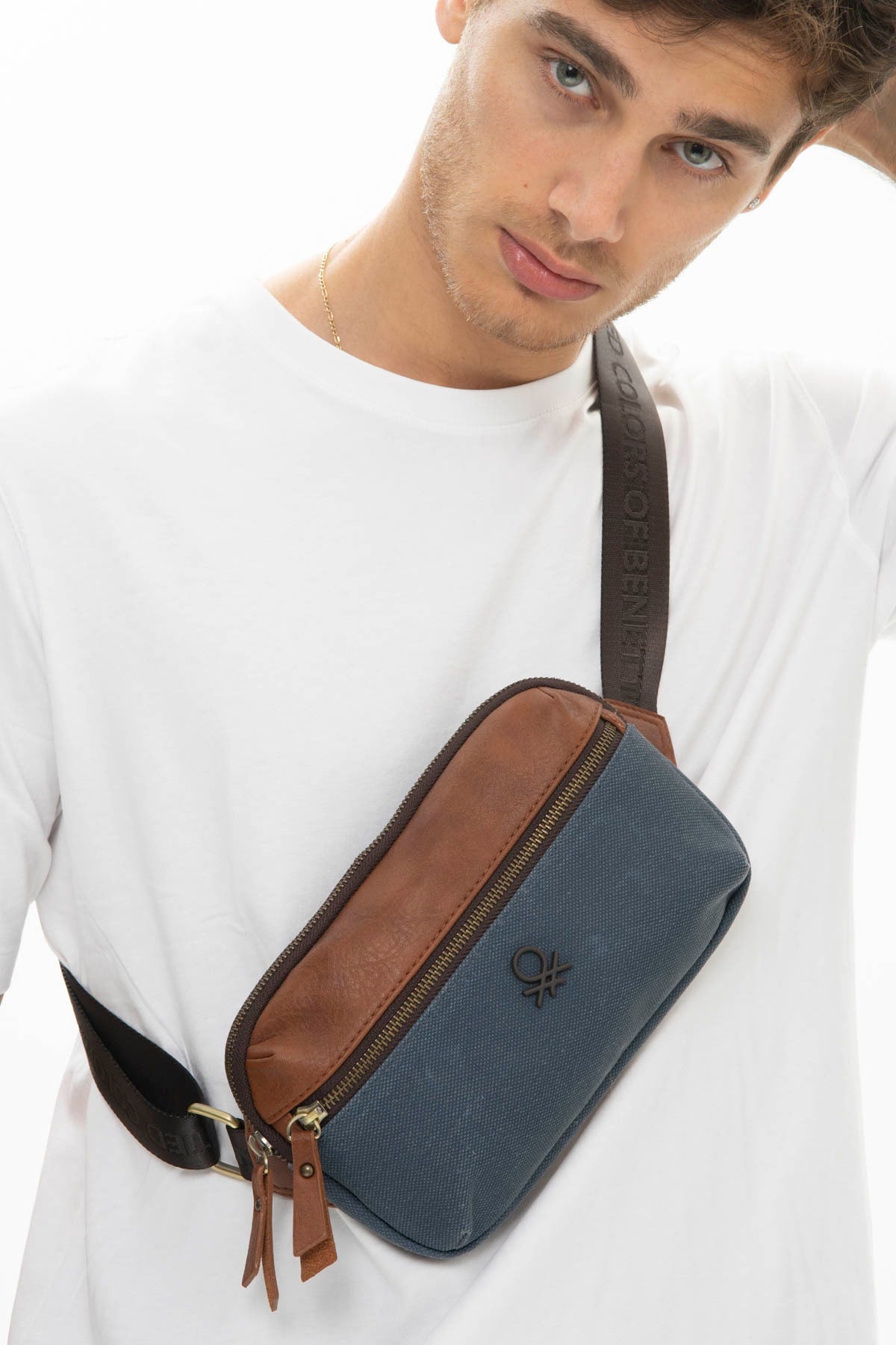Benetton Men'S Waist Bag Navy Blue Bnt1011