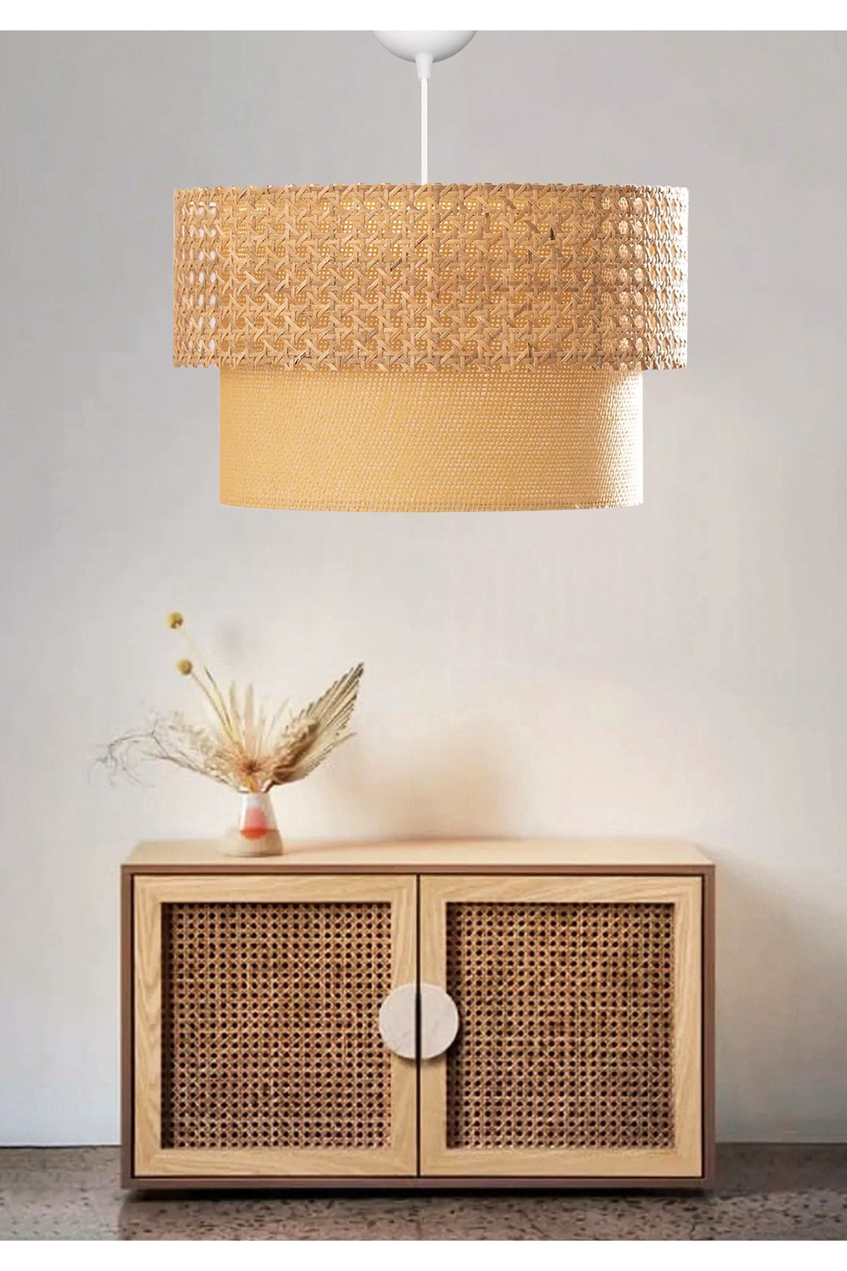 Exclusive Rattan Knitted Design Pendant-Fabric Interior Ayd-3181