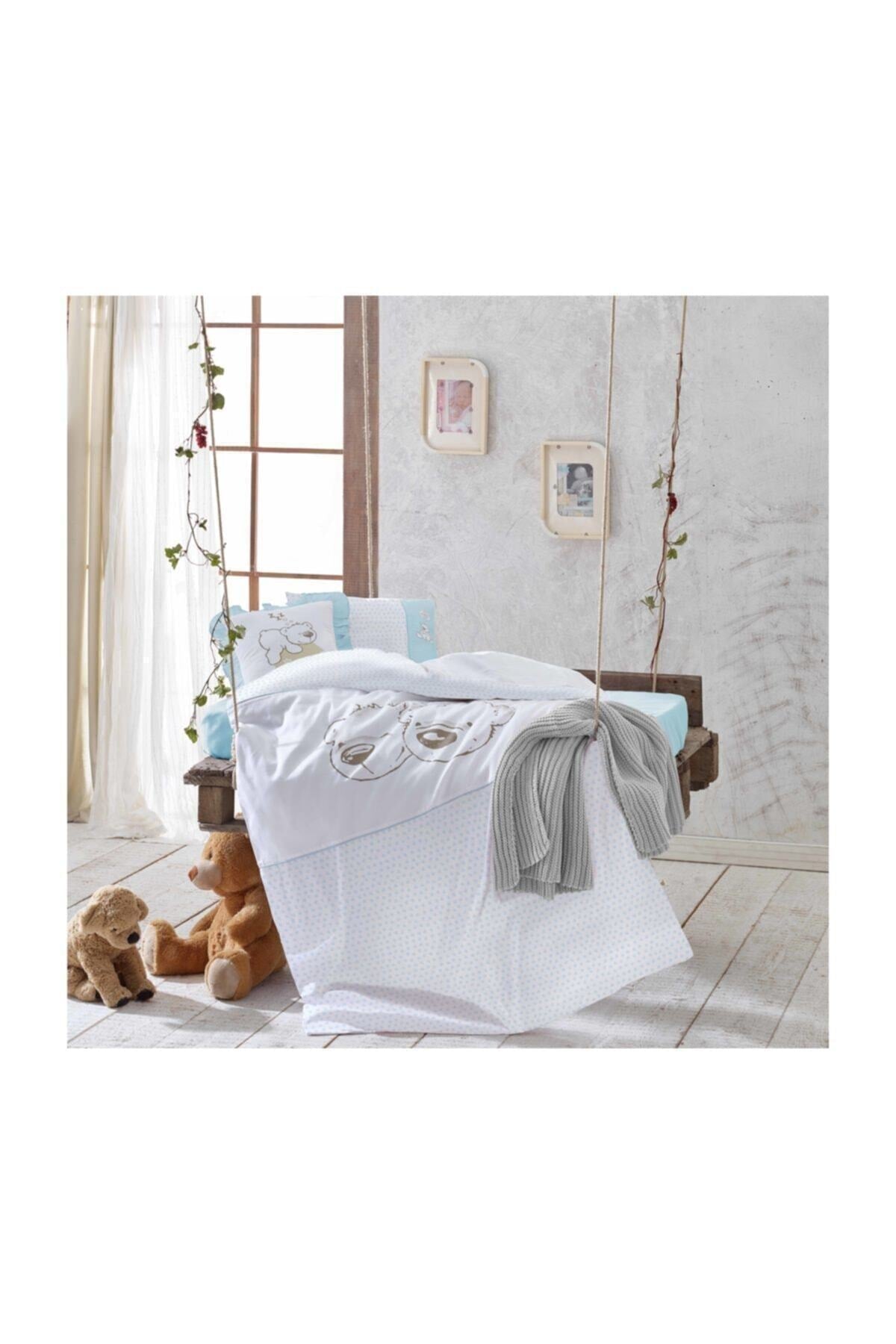 Twin Bears 100% Organic Baby Duvet Cover Set Blue