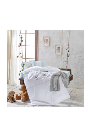 Twin Bears 100% Organic Baby Duvet Cover Set Blue