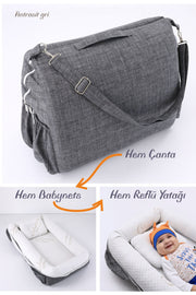 Portable Original Reflux Mattress, Pillow, Babynest, Mommy Bag With Bag - Anthracite