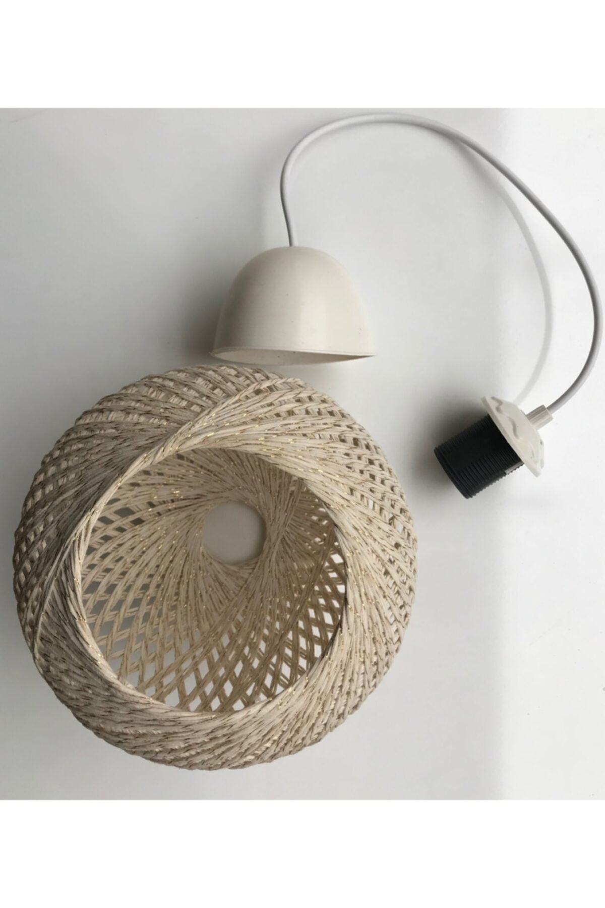 Balle Cream Pendant Lamp Ball Chandelier White Cable