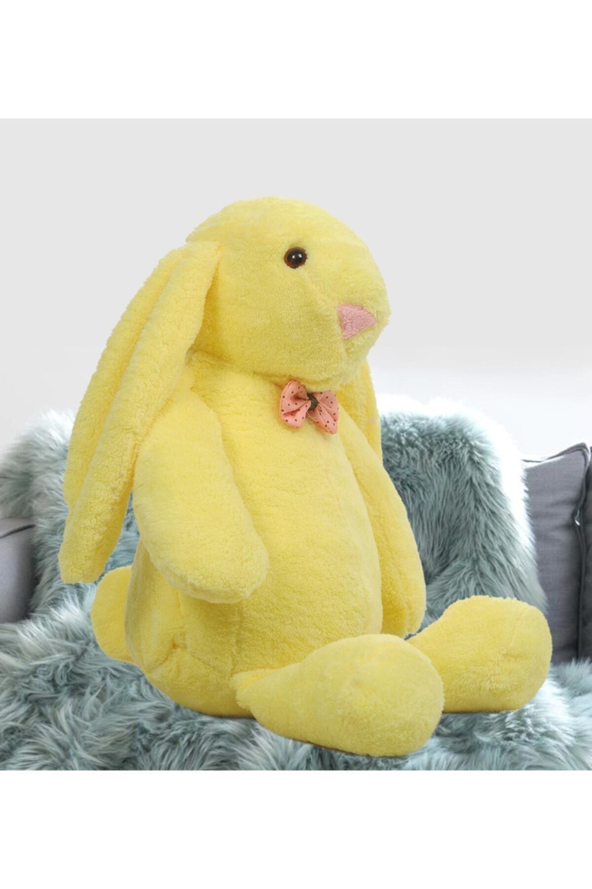 Sleeping Friend Long Ear Bunny Plush Rabbit with Bow Tie 65 Cm