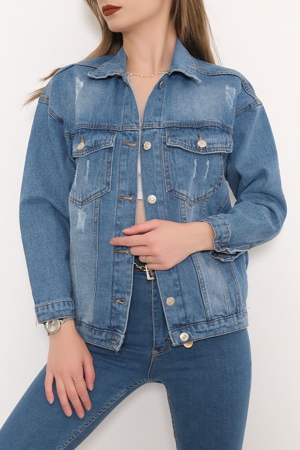 Cuffed Denim Jacket Light Blue - 9887.1184. - Swordslife