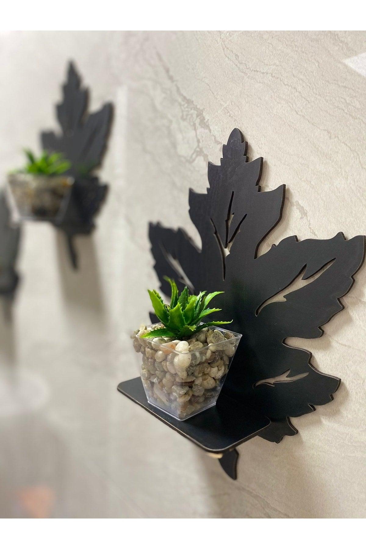 Wooden Black Leaf Shelf Set of 3 - Swordslife