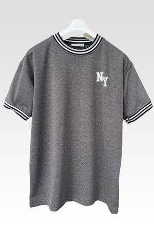 Unisex Gray New Season Oversize Pattern Summer T-Shirt