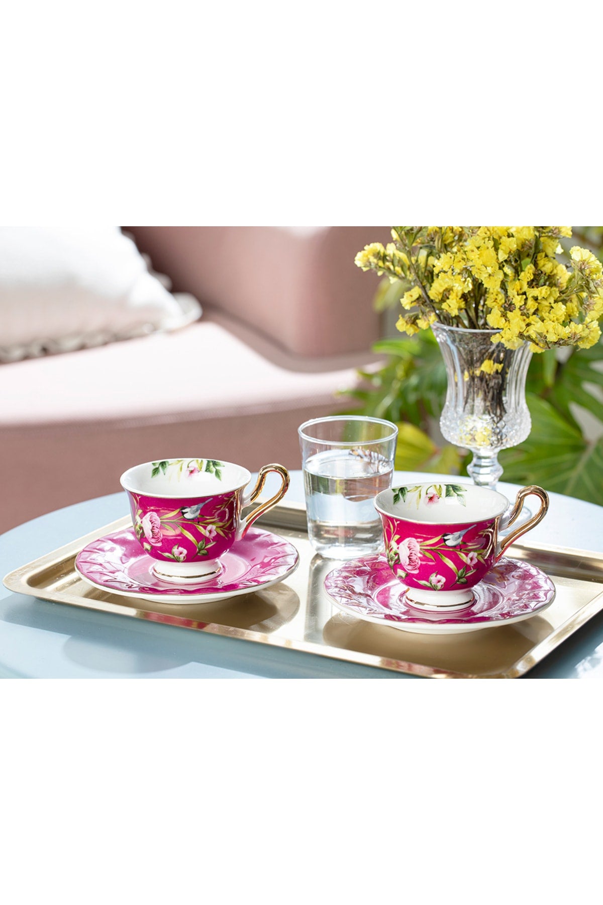 Vanilla New Bone China Set Of 2 Coffee Cups 90 Ml Purple