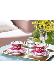 Vanilla New Bone China Set Of 2 Coffee Cups 90 Ml Purple