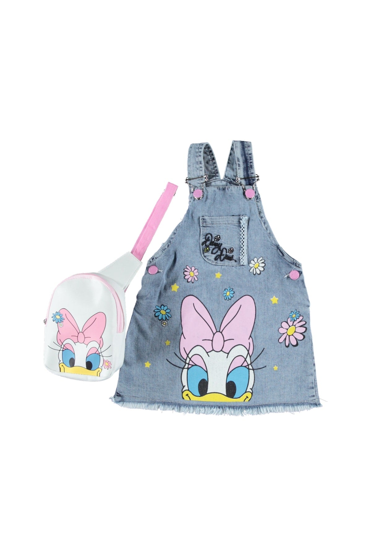 Printed Bag Jeans Dress Girl Gilet Ages 2/9
