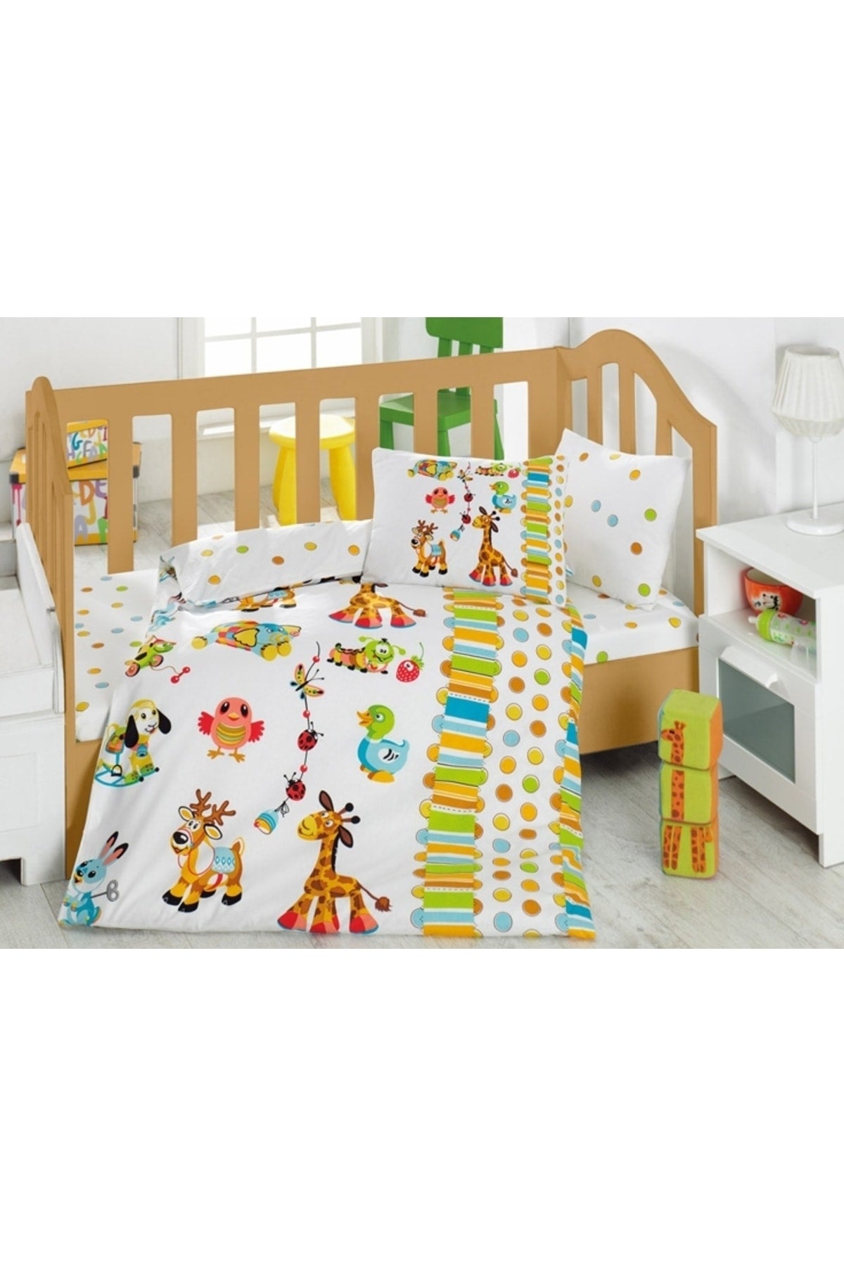 Playground Turquoise Baby Duvet Cover Set