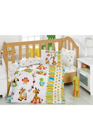 Playground Turquoise Baby Duvet Cover Set