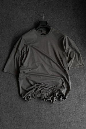 Men'S Smoked 2 Thread Basic Oversize T-Shirt