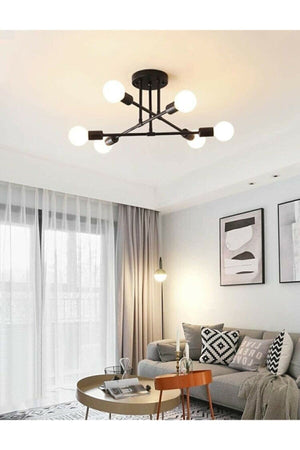 Spider Cross Modern Sports Ceiling Lamp Black Living Room - Kitchen - Bedroom 6-Piece Chandelier (Without Bulb)