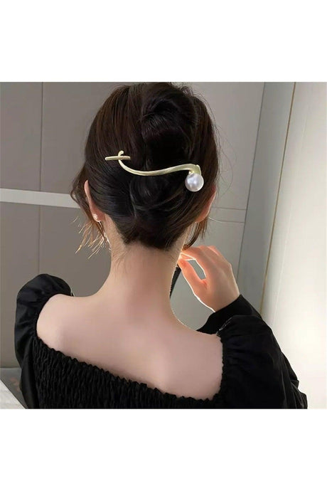 So-much Women's Pearl Detailed Metal Hair Clip-6 - Swordslife