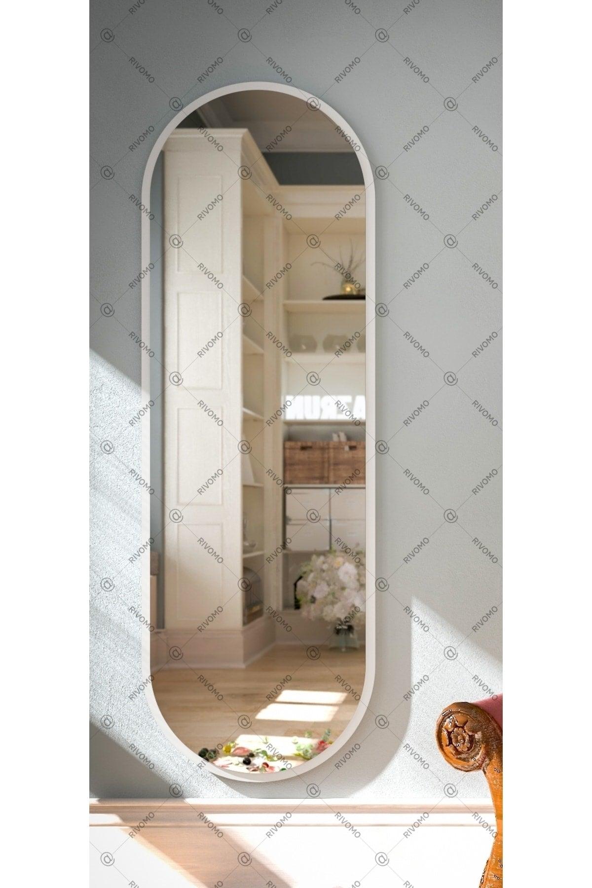 White Oval Decorative Full Length Mirror 150x50 - Swordslife