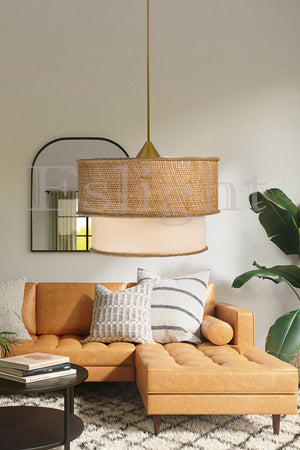 Redro Wicker Single Pendant Lamp Chandelier Eh02