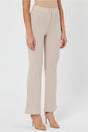 Women's Cream High-Waist Gatherer Bell-Length Palazzo Trousers - Swordslife