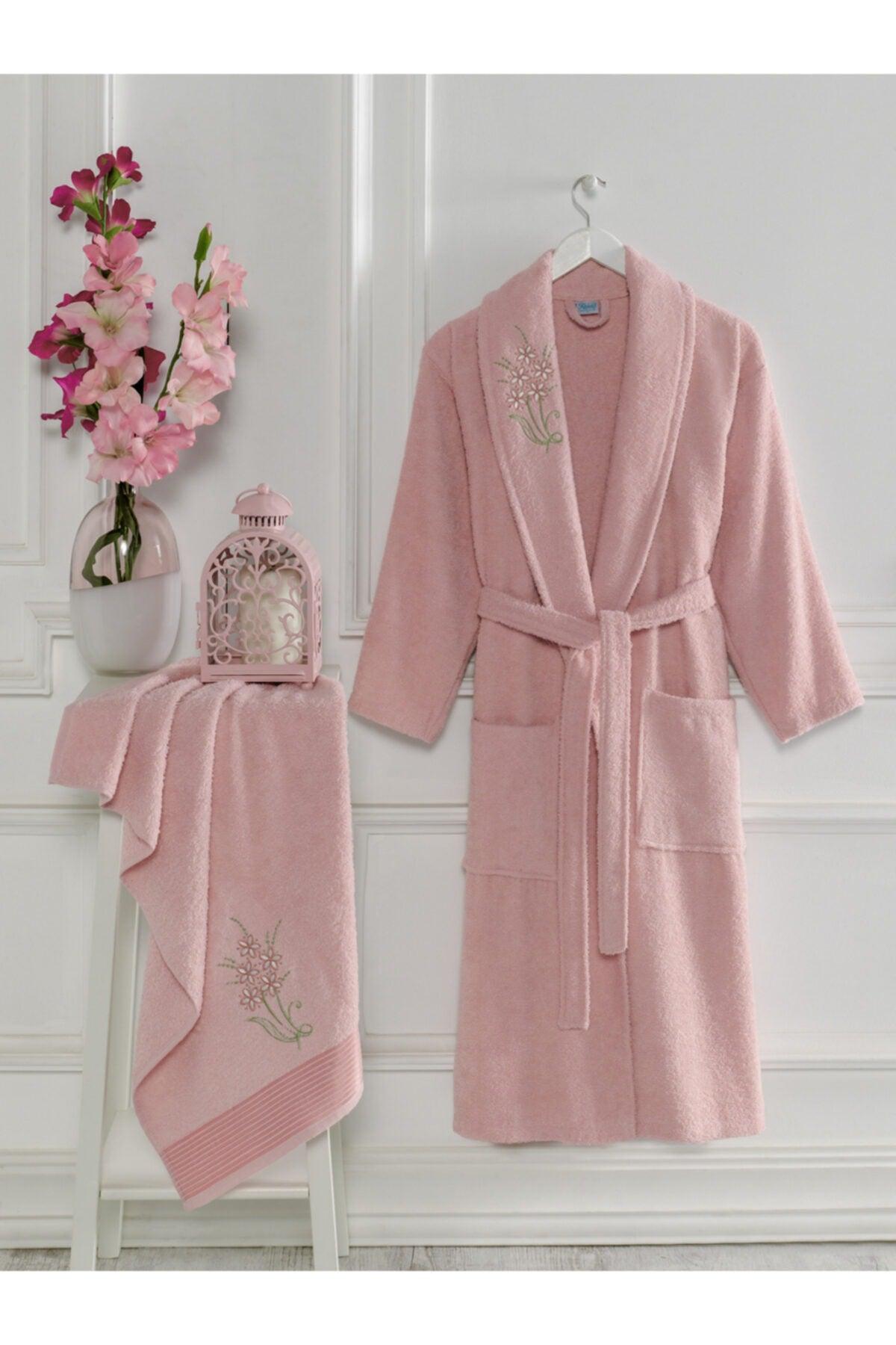 Set of 2 Cotton Embroidered Towel Bathrobes - Swordslife