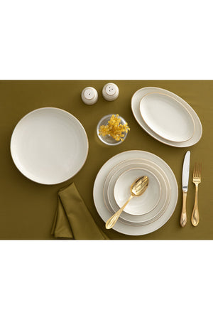 Torino Porcelain 54 Piece Dinner Set For 12 Persons Gold