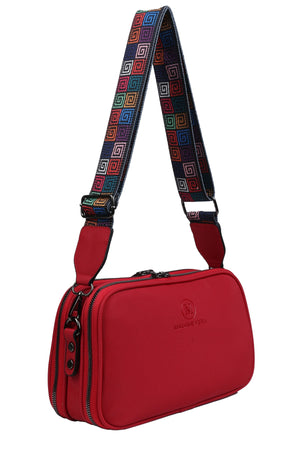 Women'S Red Crossbody Shoulder Bag Madame Vera Mv015 Red