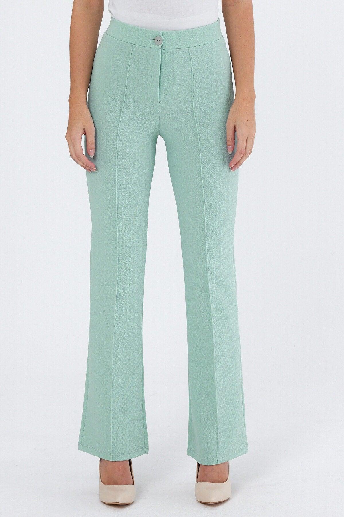 Women's Mint High Waist Gatherer Bell-Red Palazzo Pants - Swordslife