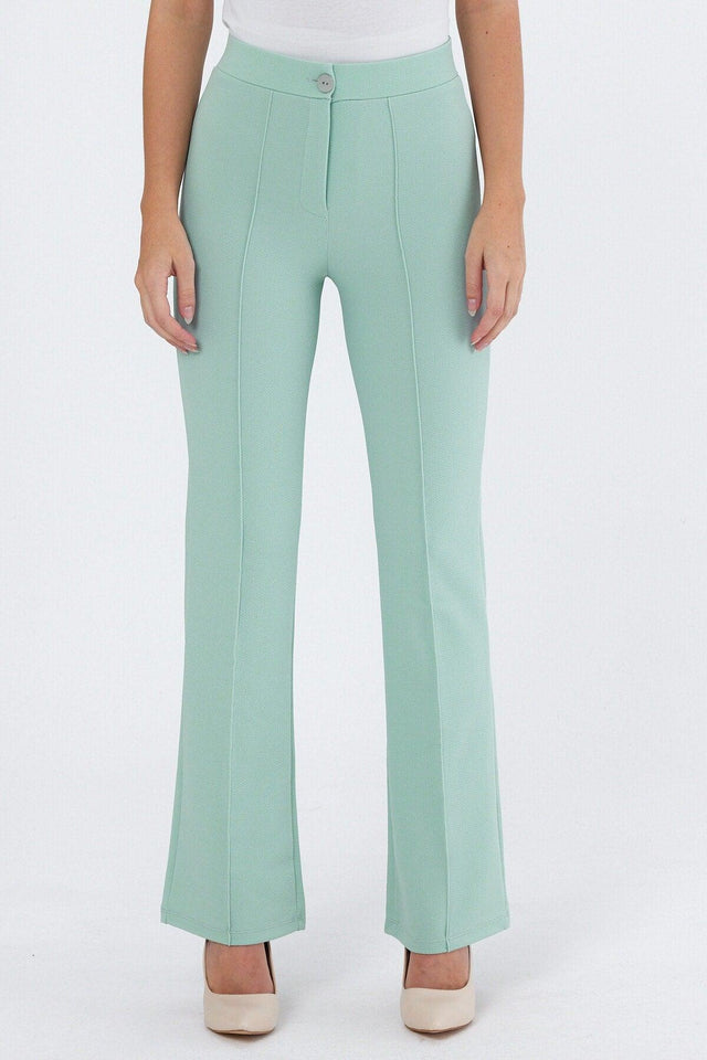 Women's Mint High Waist Gatherer Bell-Red Palazzo Pants - Swordslife