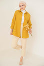 103901 Oversize Basic Hijab Shirt - Mustard - Swordslife