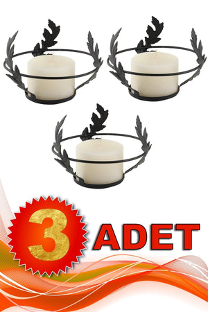 Haliç 3rd Set Candle Holder Black - Swordslife