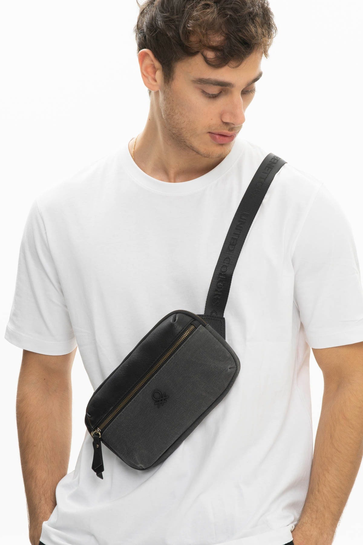 Benetton Men'S Waist Bag Black Bnt1011
