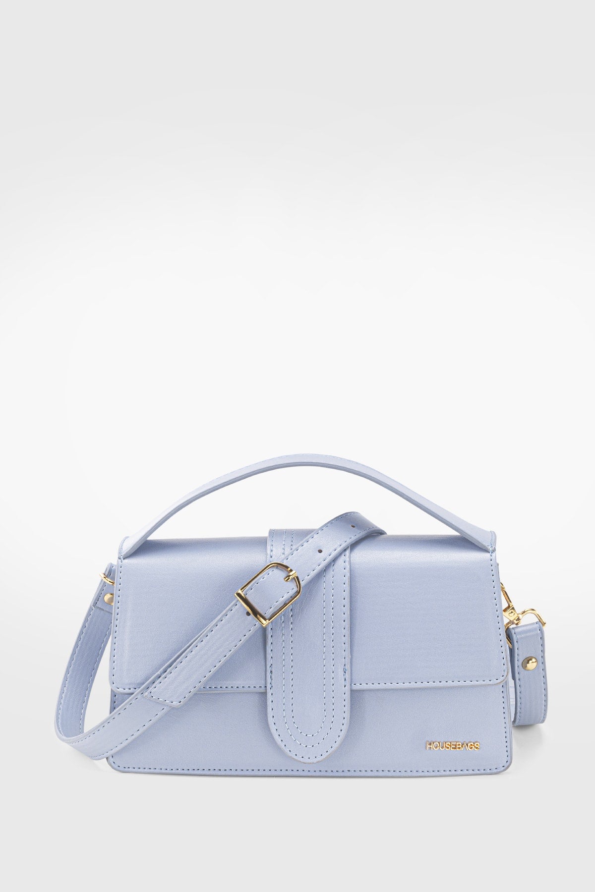Women'S Blue Leather Look Adjustable Crossbody Bag 229