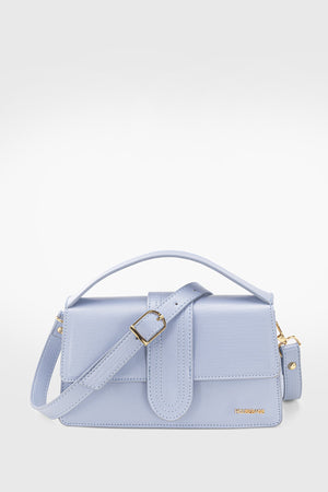 Women'S Blue Leather Look Adjustable Crossbody Bag 229