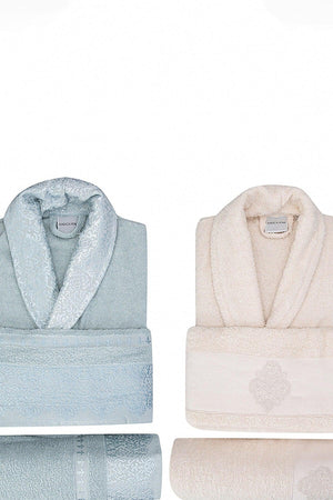 Vivien Flos 6 Piece Mint - Beige Family Bathrobe Set - Swordslife