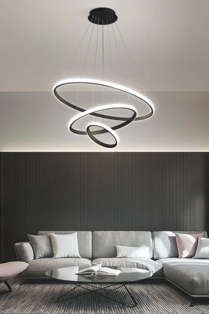 Alex Modern Design Black Triple White Light Led Chandelier