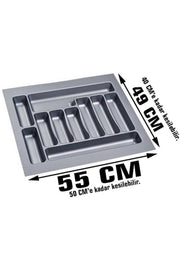 55X49 Gray Drawer Cutlery Ladle Drawer Organizer Organizer Shelf