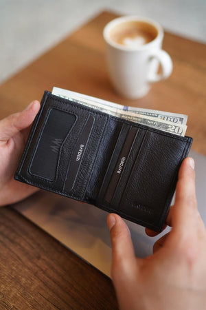 Lisande Genuine Leather Kibar Men'S Wallet Black