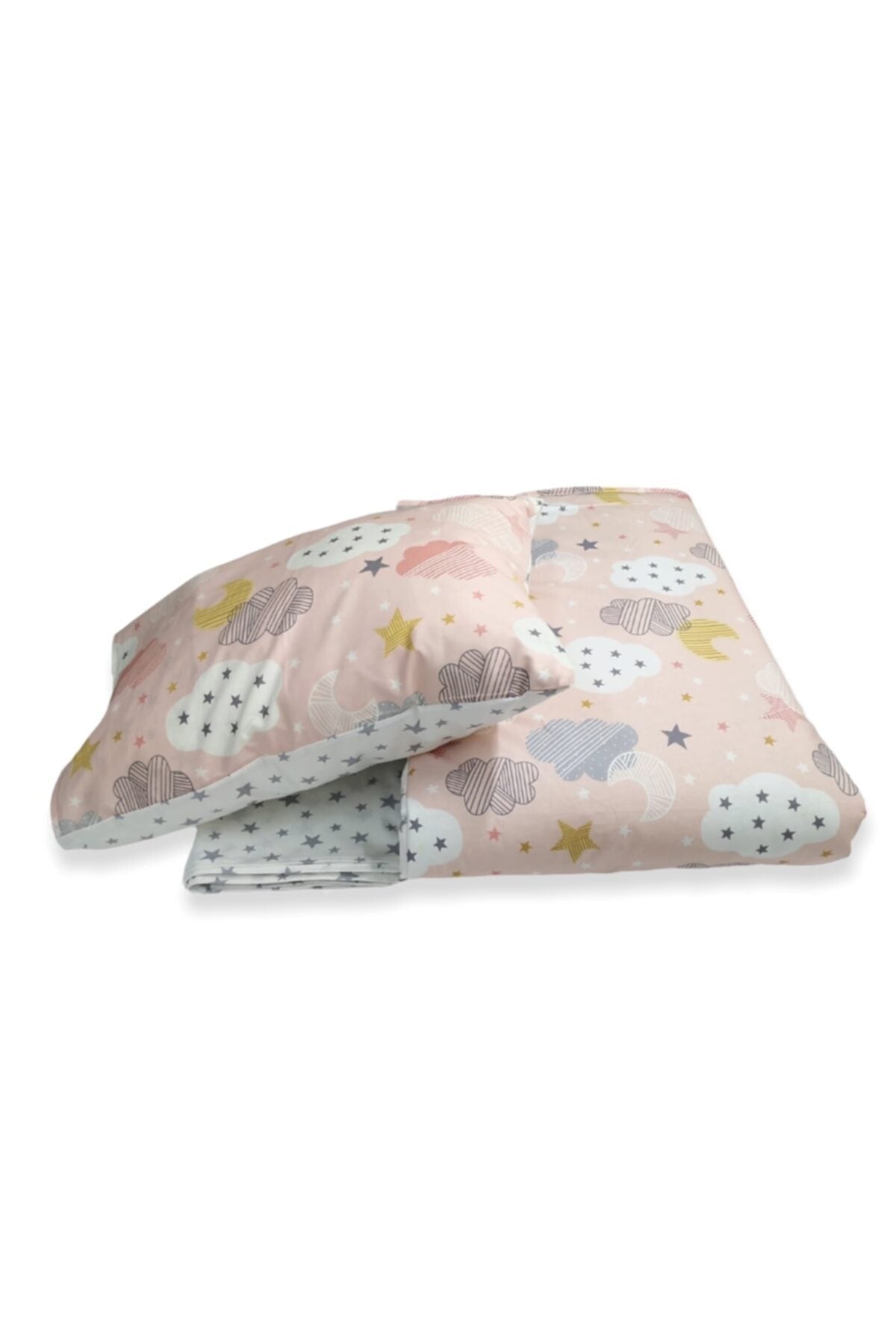 Baby Girl Salmon Moon Star Duvet Cover Set 100X150