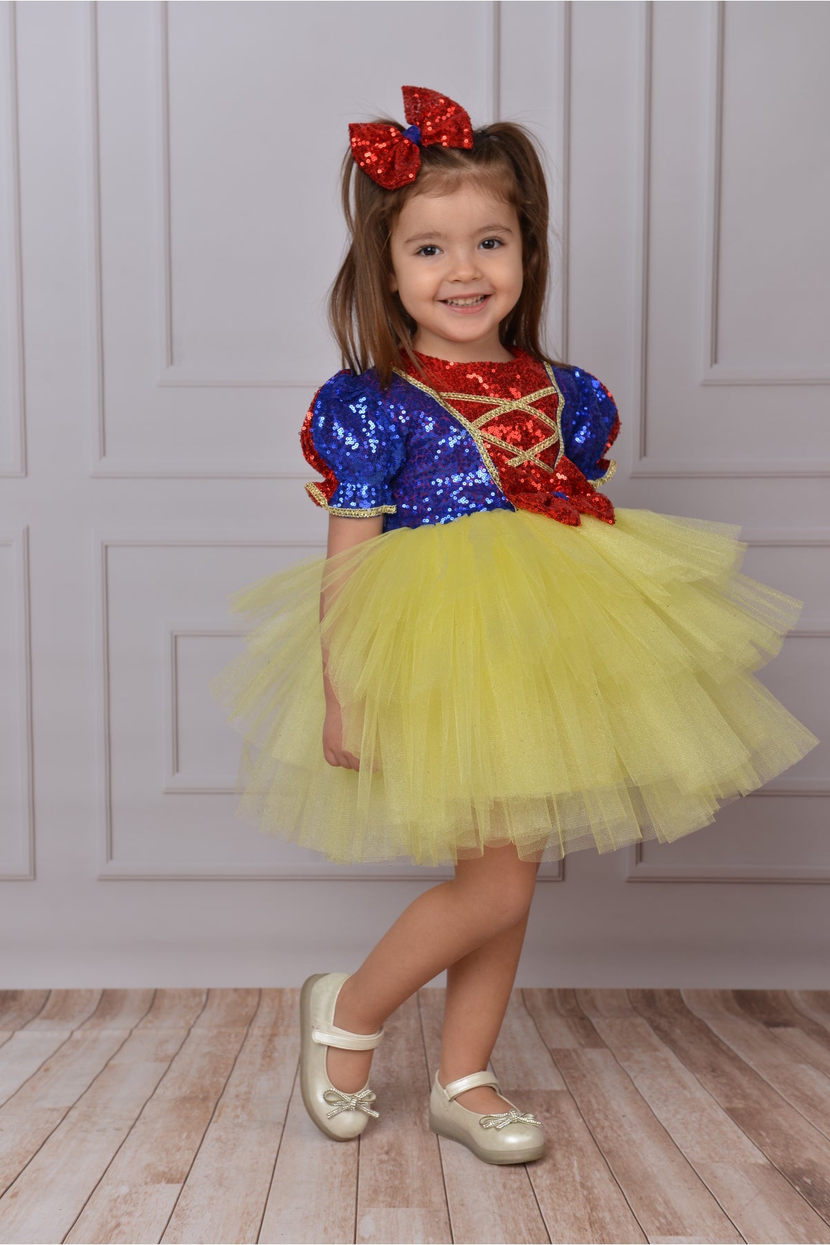 Girl Yellow Snow White Special Occasion Birthday Evening Dress