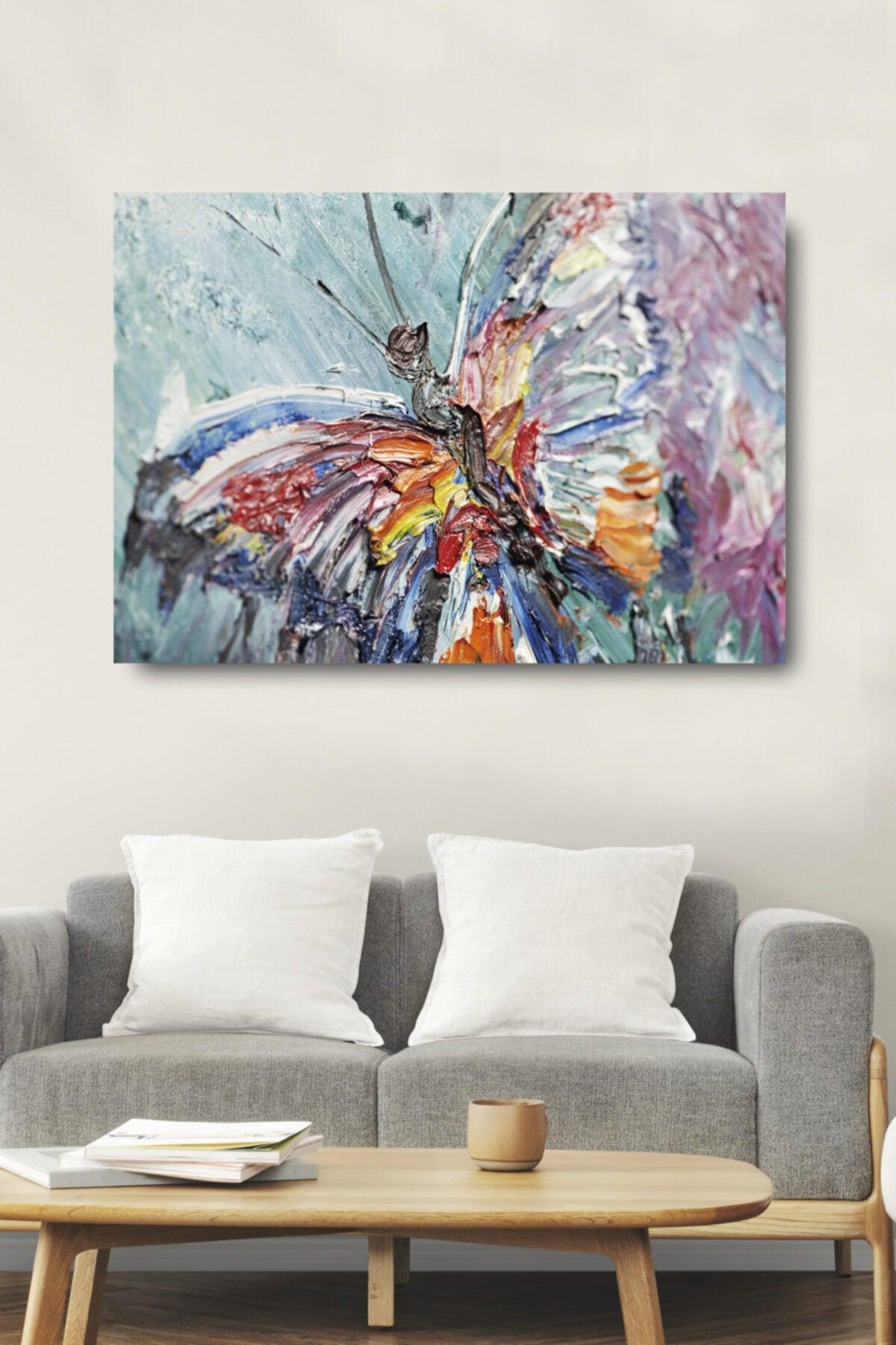 Colorful Butterfly Oil Painting Look Decorative Canvas Wall Painting Home Office Gift Painting - Swordslife