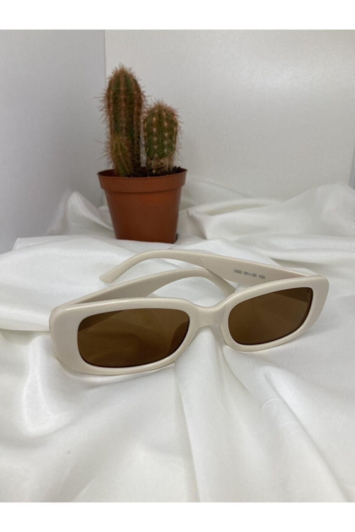 Chunky Cream Brown Sunglasses - Swordslife