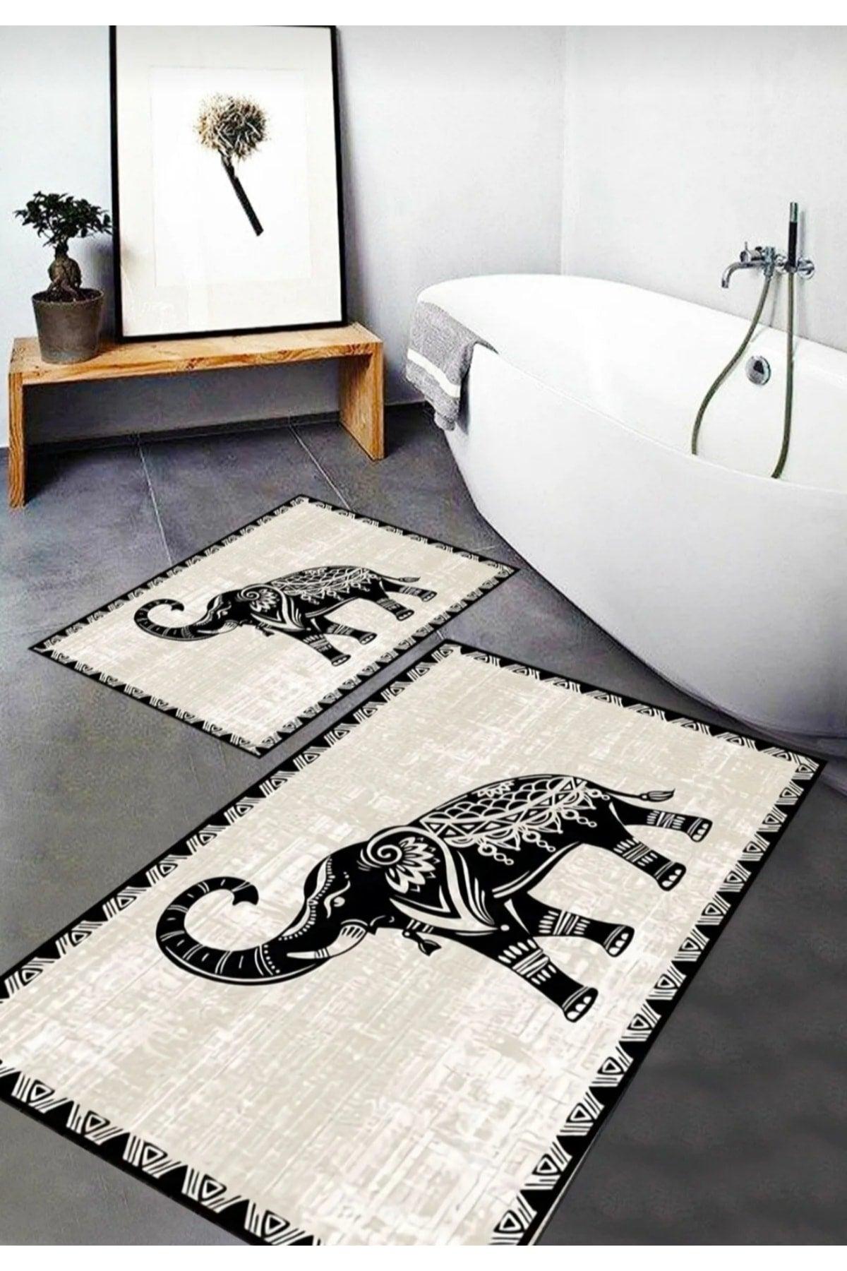 Digital Printing Non-Slip Base Washable 2-Pattern Bath Mat Set 60x100 - 50x60 - Swordslife