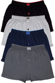 Men'S Gray Combed Plain Boxer 4-Pack 312001181111