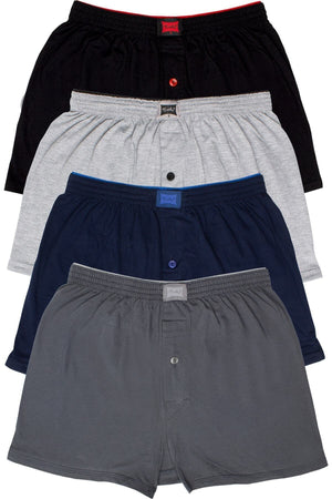 Men'S Gray Combed Plain Boxer 4-Pack 312001181111