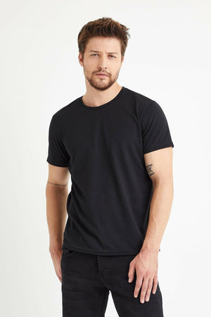 Men'S Black And White 2-Pack Regular Crew Neck T-Shirt