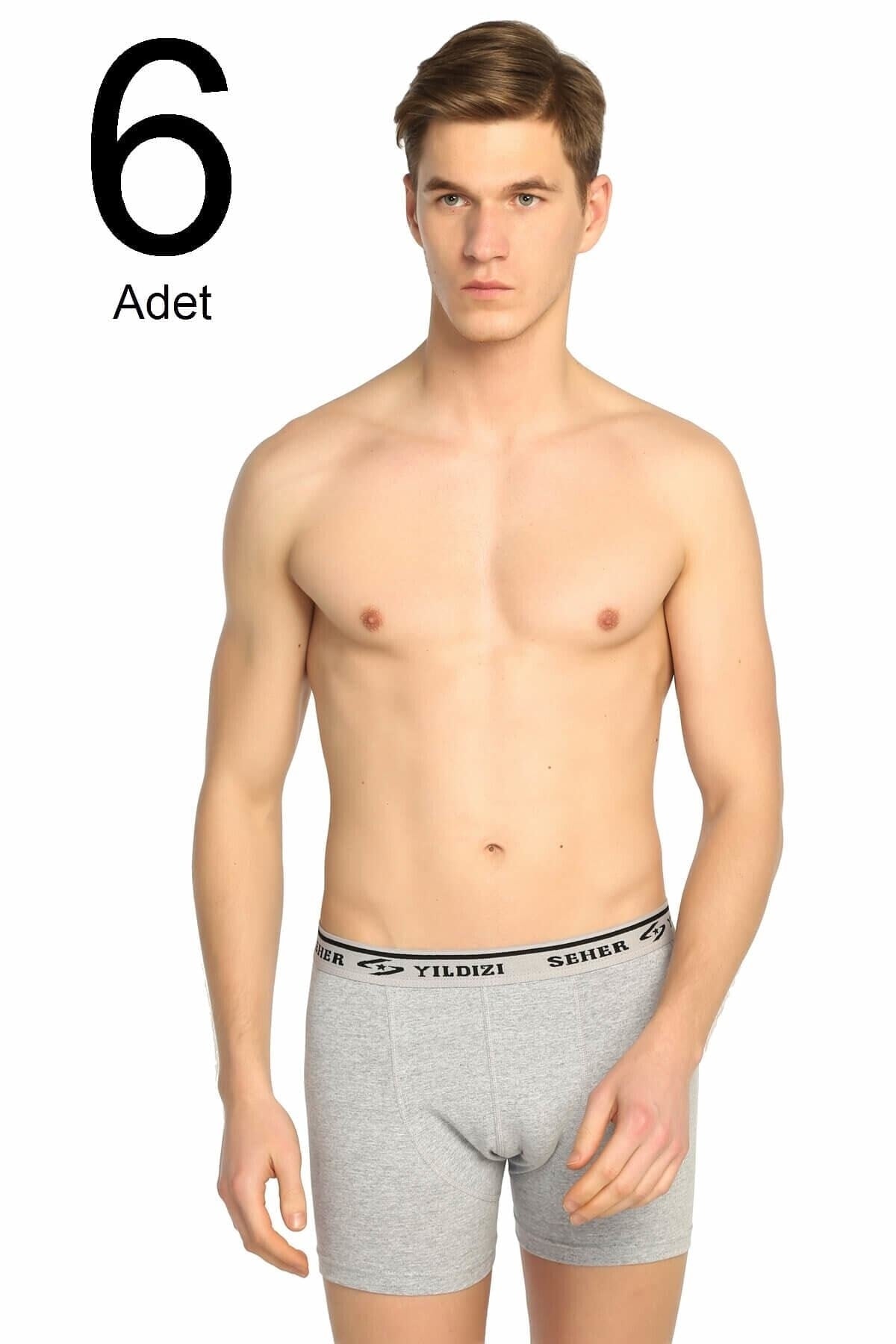 Men'S Gray 6 Pack Lycra Boxer Elf568S0060Ccm6 0060