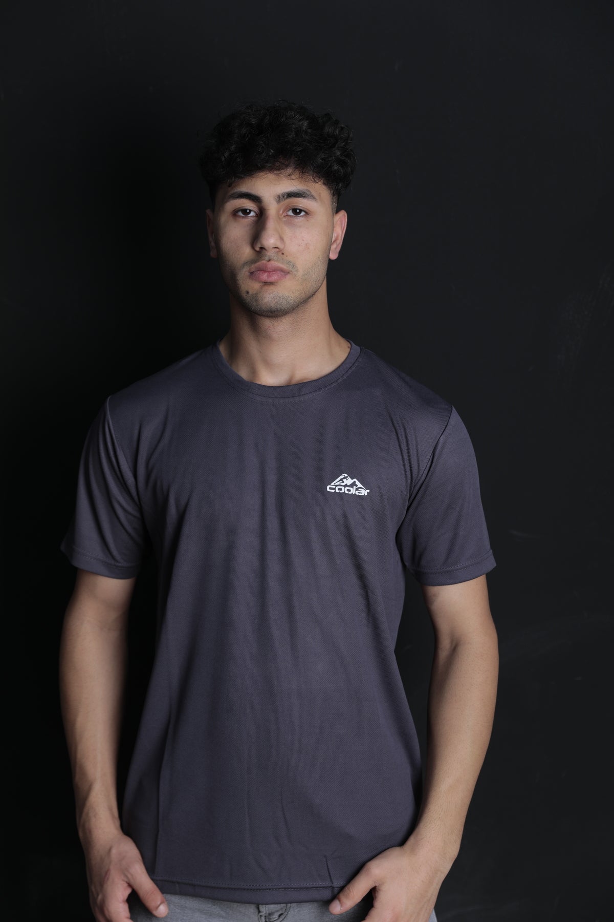 Anthracite Sweat Absorbent Outdoor Performance Sports T-Shirt