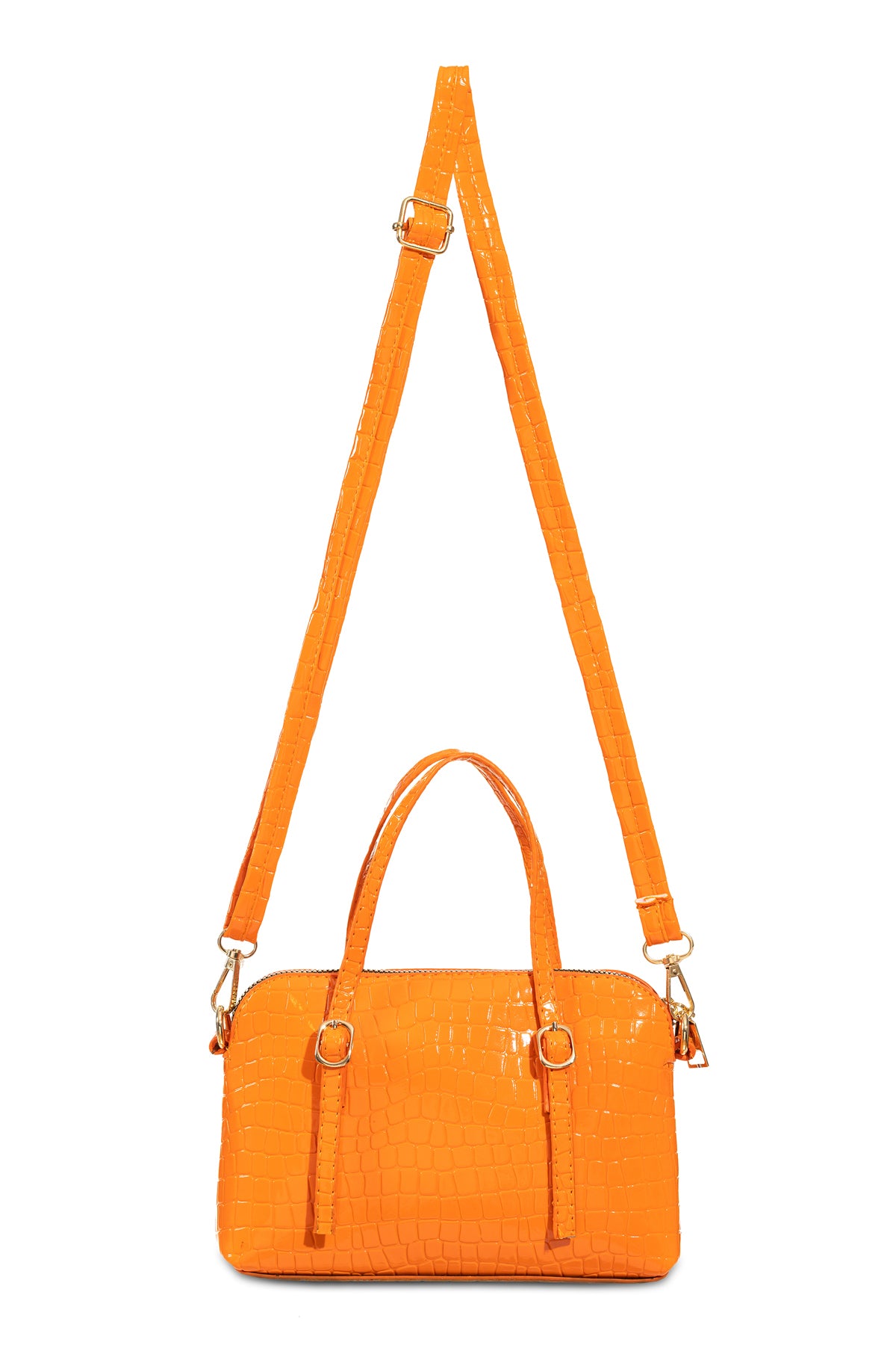 Women'S Leather Look Double Handle Bag